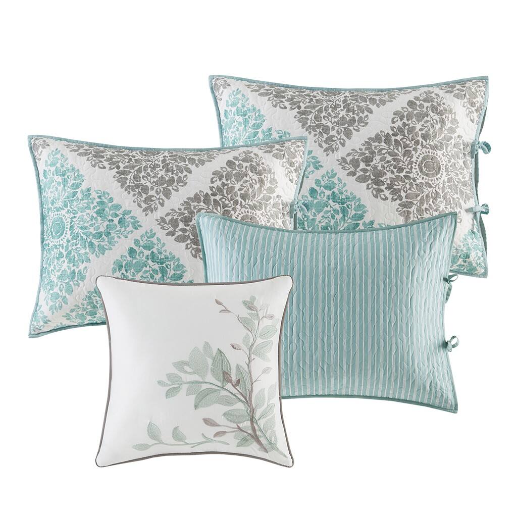 Alt View 3. Gracie Mills - Gracie Mills Mitchell 6-Piece Reversible Daybed Bedding Set - Aqua.