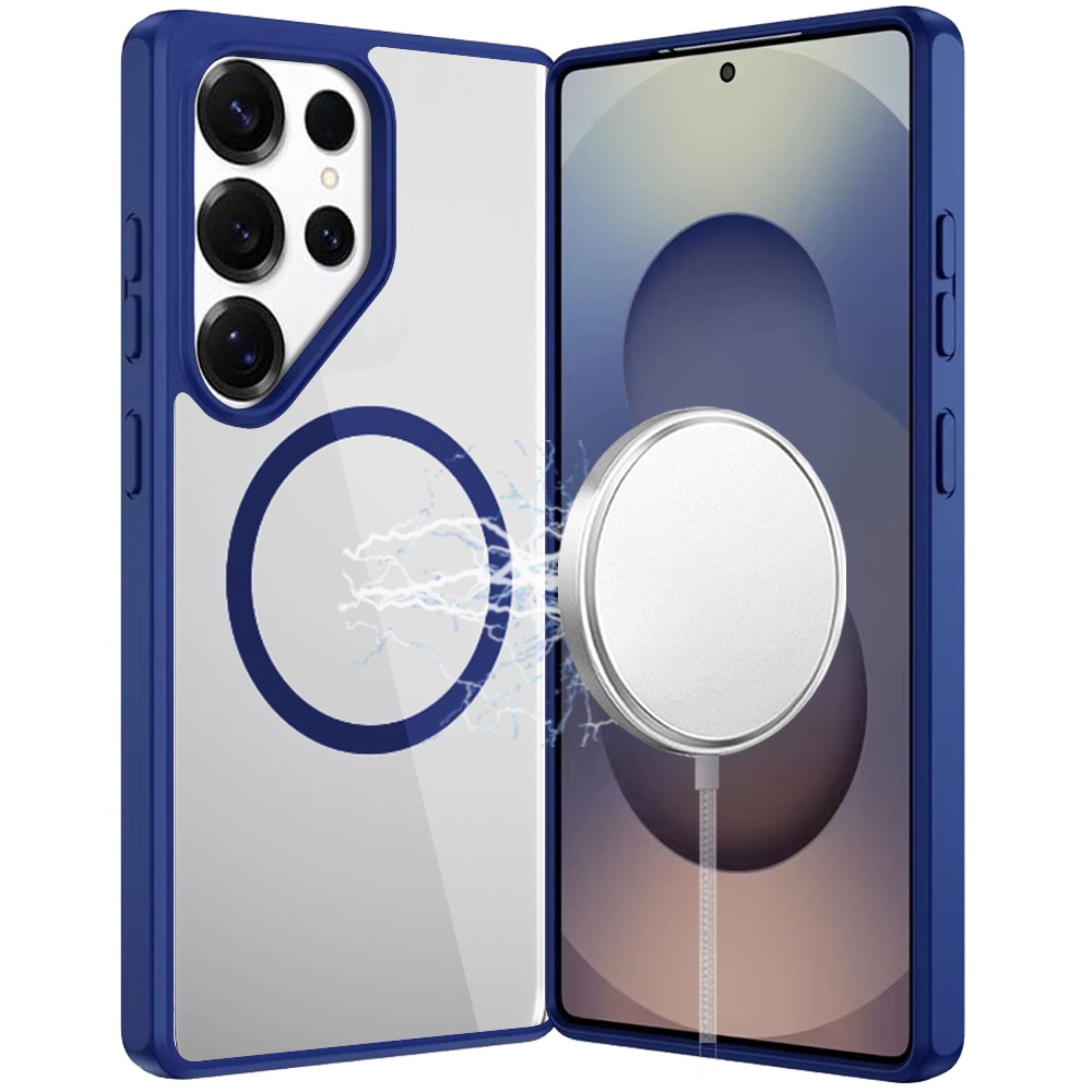 Kitcheniva - Premium Magnetic Circle Shockproof Plus Tempered Glass For Samsung S25 Ultra - Navy Blue price history on PriceWatchPro