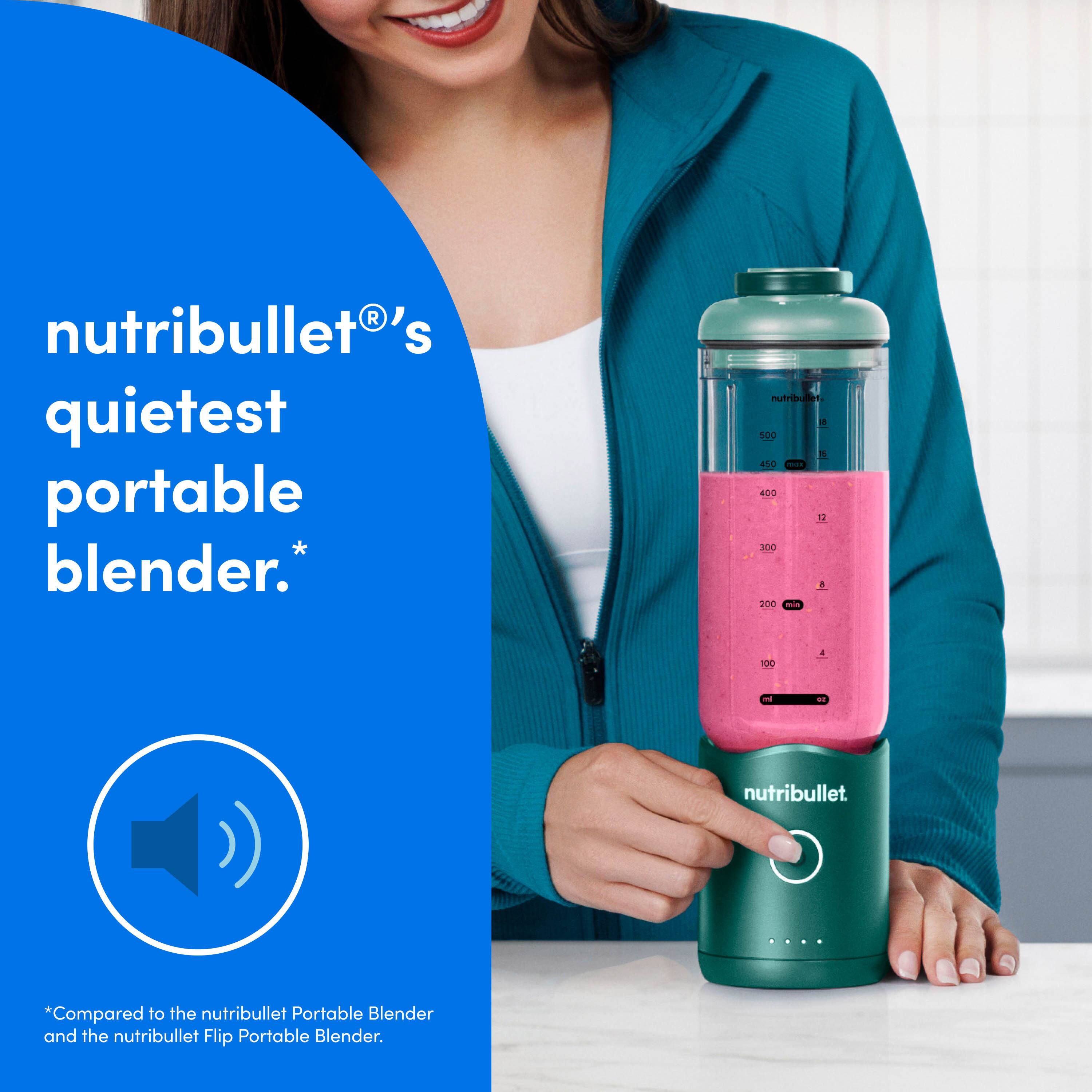nutribullet®'s quietest portable blender.  
*Compared to the nutribullet Portable Blender and the nutribullet Flip Portable Blender.