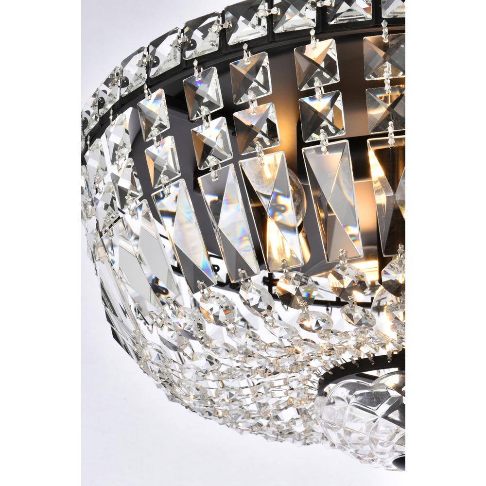 Alt View 2. Elegant Lighting - Tranquil 16 inch black flush mount - Black And Clear.