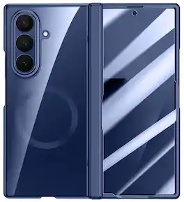 Nakedcellphone - Electro Case for Samsung Galaxy Z Fold 7 Phone - Built-In Screen/Hinge Protector Compatible with MagSafe - Blue