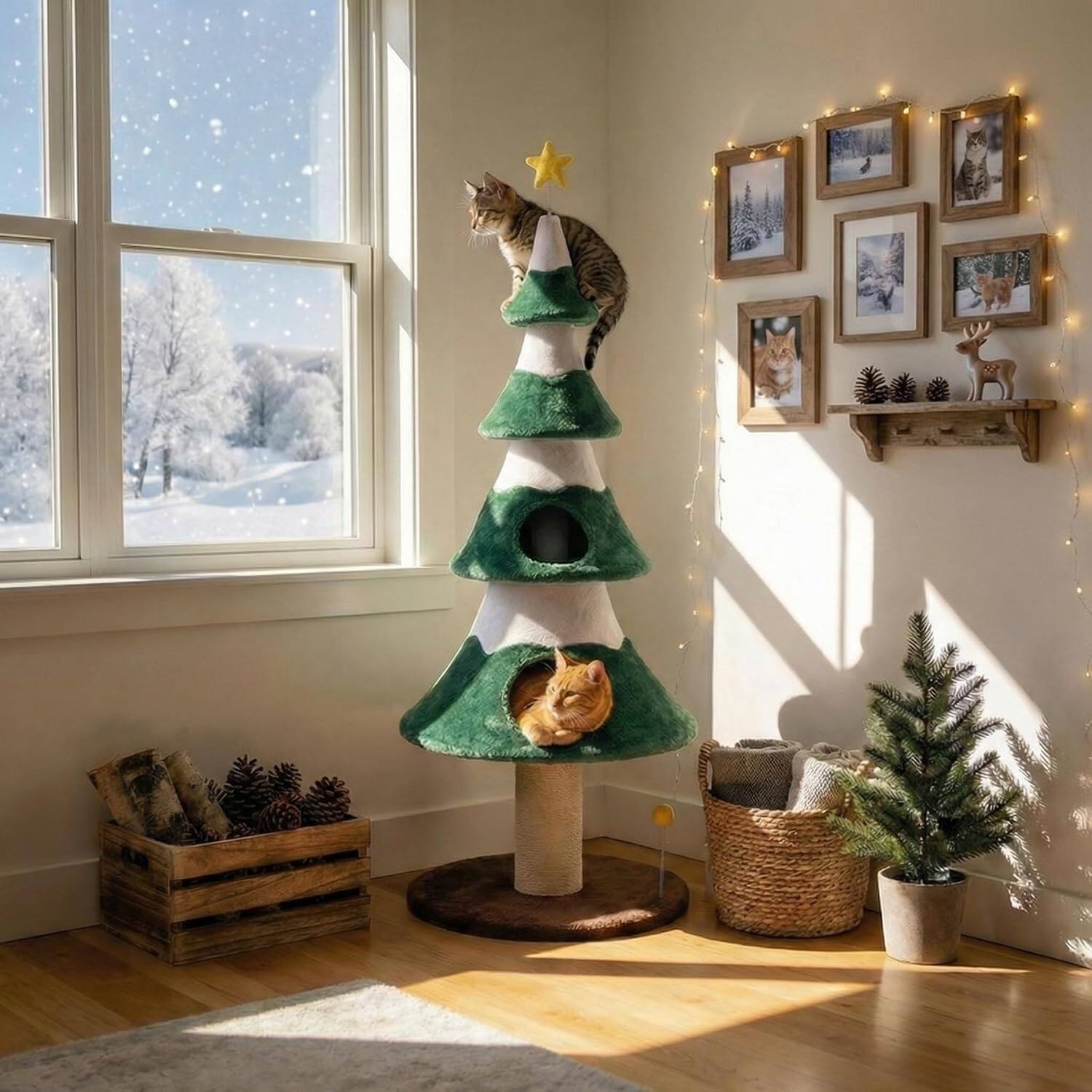KyyWee Product Name: 62 Inch Multi Level Cat Tree with Scratching Posts ...