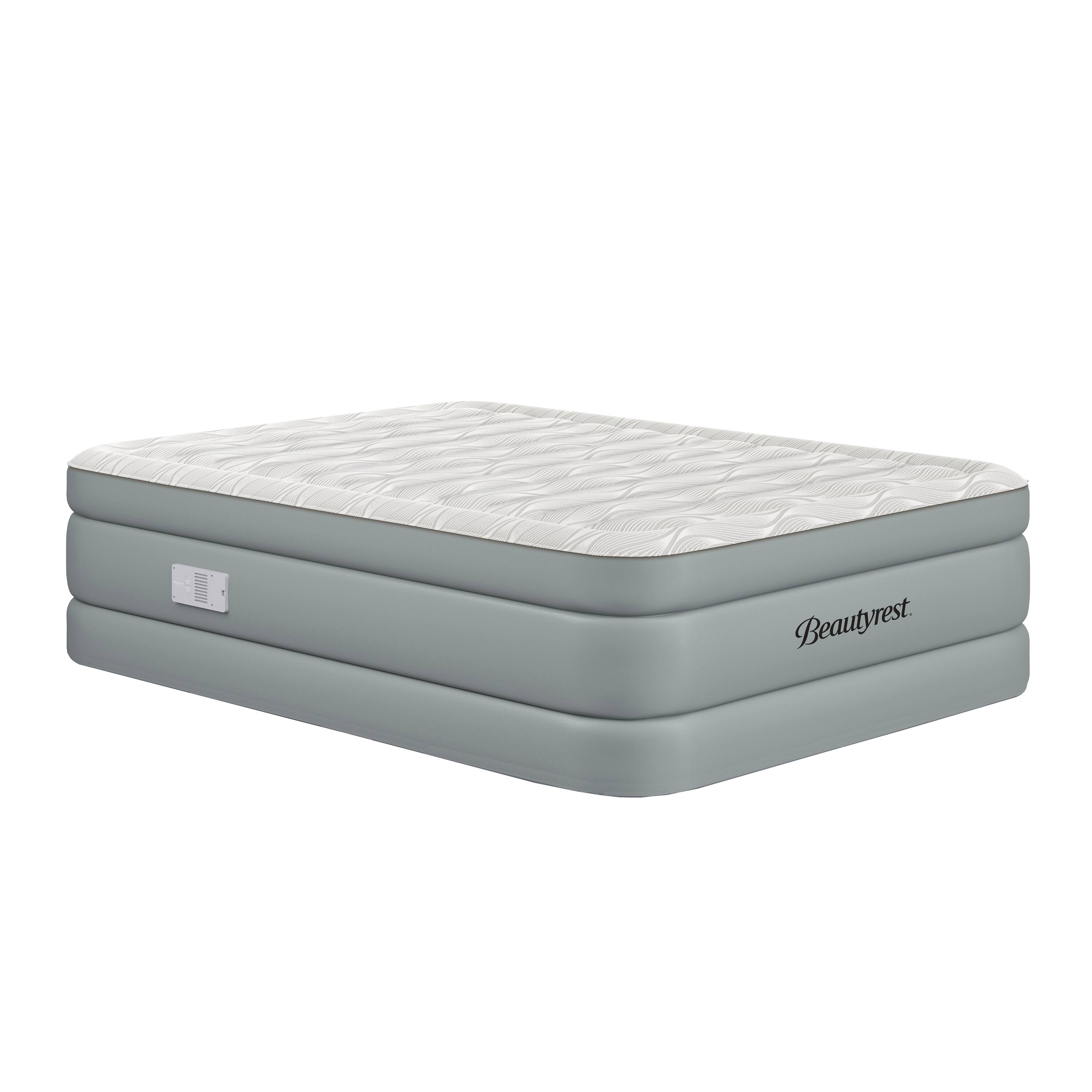 Front. Beautyrest - Beautyrest 20 in. Luxaire Air Mattress with Cool Vent Top, Auto Shutoff Pump, Durable Air-Tight Construction, Queen - GREY/WHITE.