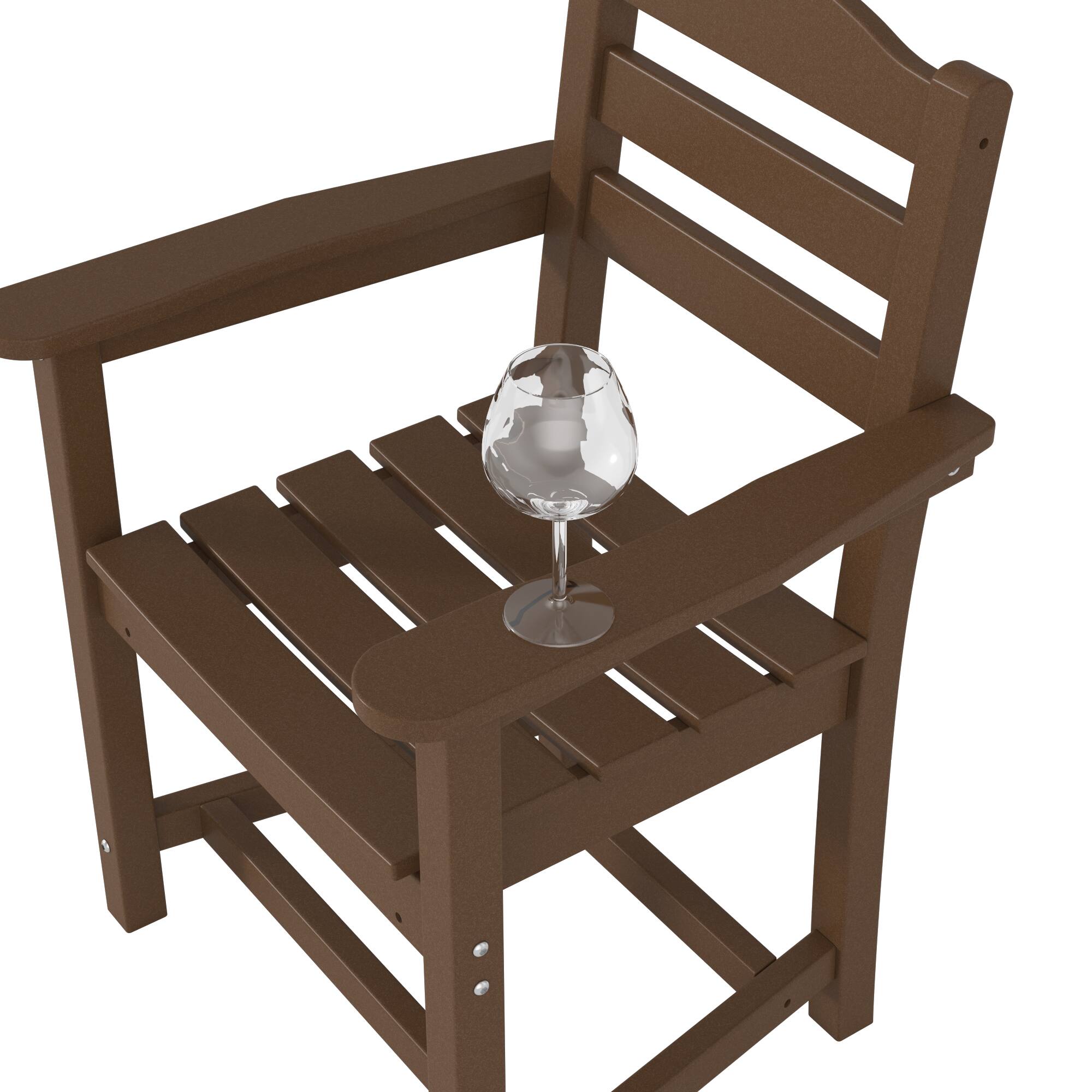 Alt View 9. Famapy - Pairs of HDPE Outdoor Dining Chair - 4 Colors Weatherproof Patio Armchair for Garden, Poolside 330LBS Capacity - Dark Brown.