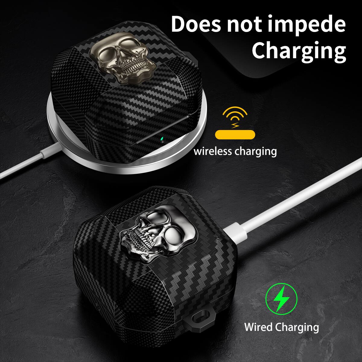 Does not impede Charging  
Wireless Charging  
Wired Charging