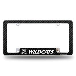 Rico Industries - Arizona Wildcats Chrome Metal License Plate Frame with Carbon Fiber Design - Multi