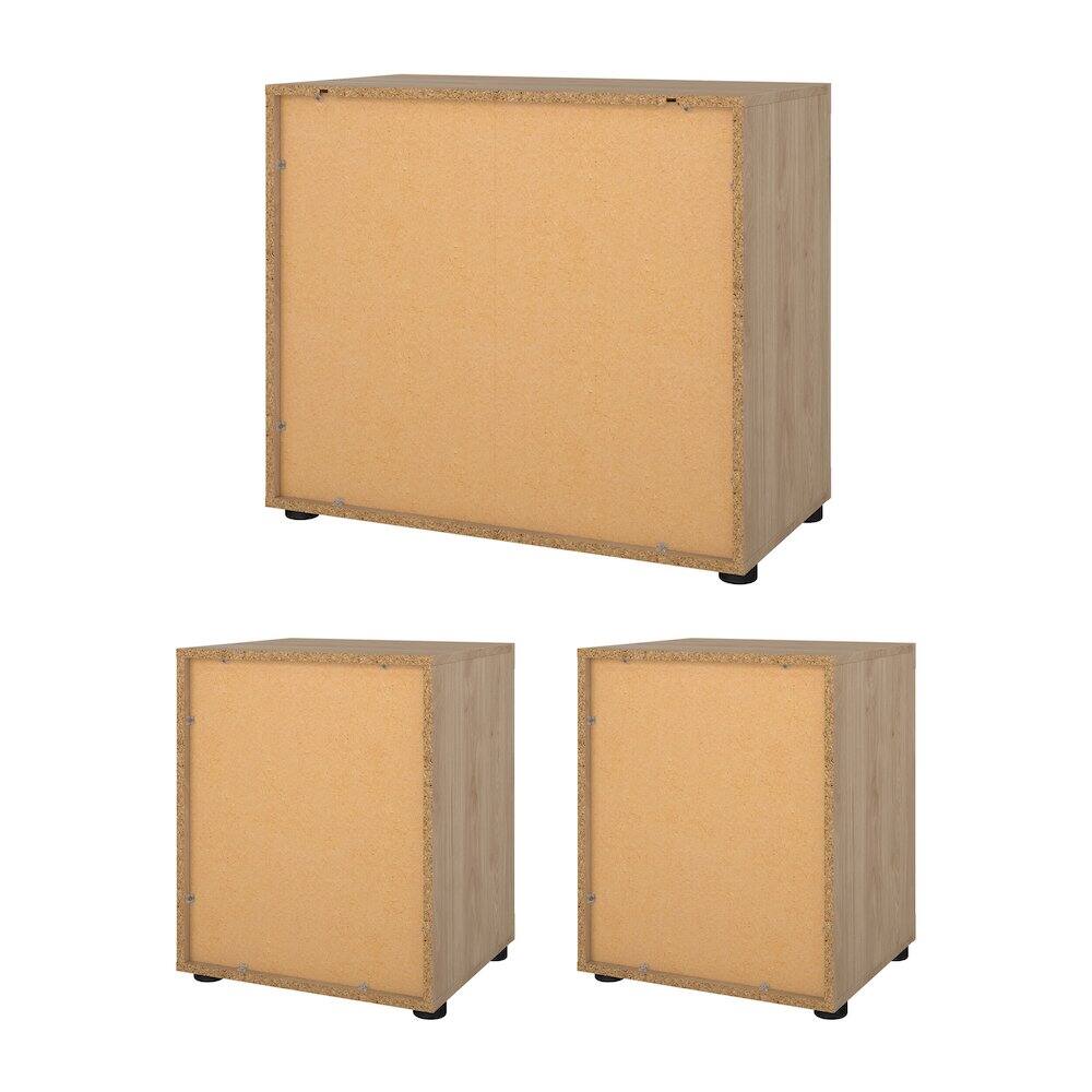 Back. Tvilum - 3-Piece Bedroom Set - Chest And Nightstand Set Of 2 - Brown.