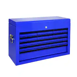 Boyel Living - BLUE Heavy Duty Metal Tool Box, 24-inch, Portable Metal Tool Box with 9 Drawers, Small Tool Chest