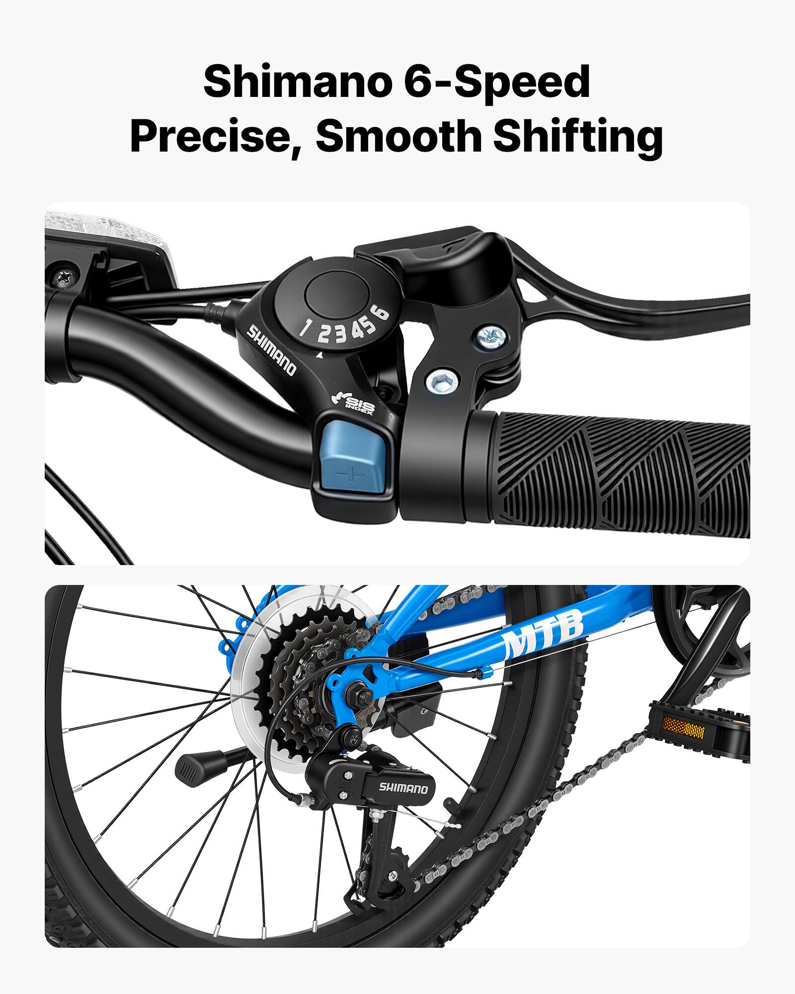 Shimano 6-Speed Precise, Smooth Shifting

SHIMANO 123456 INDEX

MTB

SHIMANO