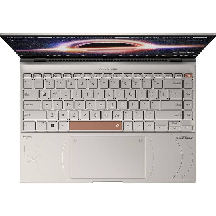 ASUS Zenbook i9 221 FA W17 RE6 FI0 O ... 5 U PrS Hoert Delerie 1 a 2 3 5 4 3 5 6 & 7 8 9 0 a - Bodpace Hone 1 Q W E R T Y U I O P I I I ] - Pgla Cope Lock A S D F G H J K L : a Eoer FO Shft e Z X C V B N M < - > 7 / Shab 9 fnd CHl ak F A Ah  CHl CHome V P EudD HE Dolby harman kardon