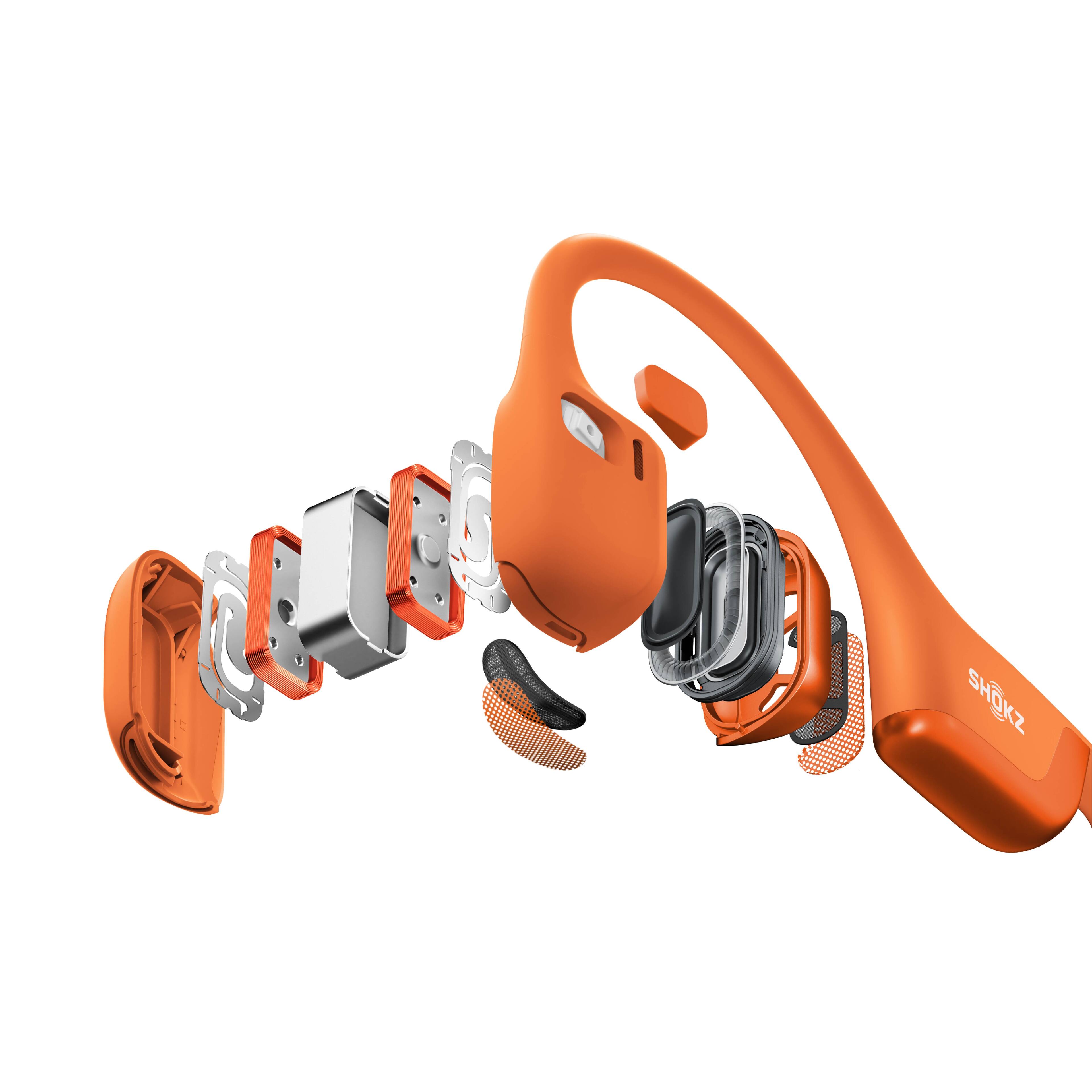 Alt View 11. Shokz - OpenRun Pro 2 Wireless Bone Conduction Open-Ear Bluetooth Sports Headphones - Orange.