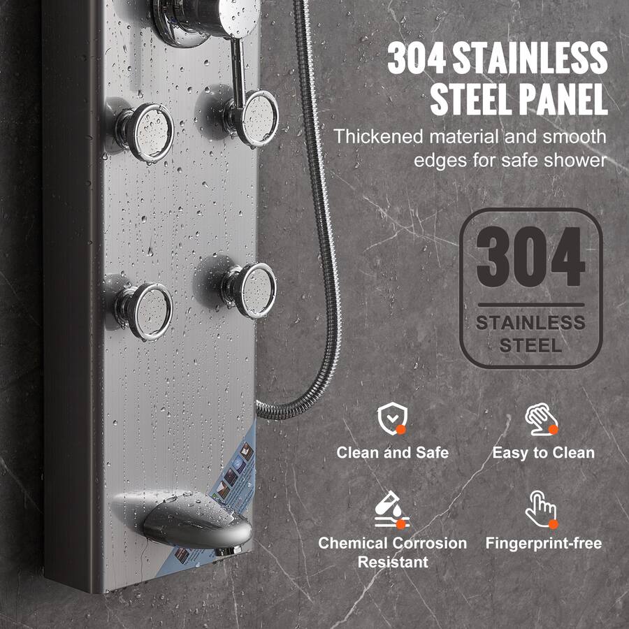 VEVOR Shower Panel System, 5 Shower Modes, Digital Display Shower Panel ...