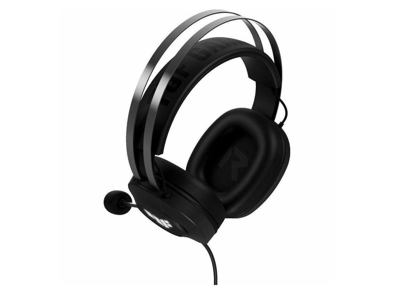 Alt View 1. ASUS - Asus TUF H1 Gen II Gaming Headset - 40mm Drivers, 7.1 Sound, TeamSpeak Mic, TUF Lighting - Black - Black.