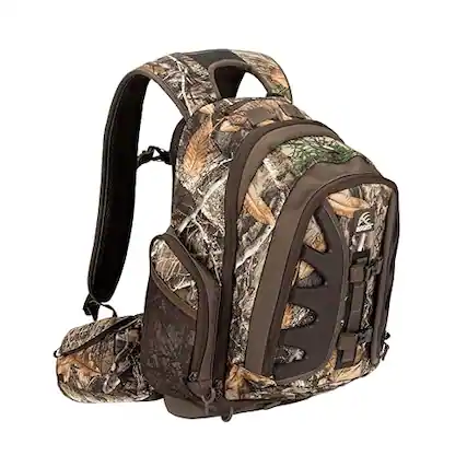 Front. Vulpecula Spade - Hunting by frogg toggs - The Element, Heavy Duty 1,831 Cubic Inch Hiking Fishing Camping Hunting Backpack, Realtree EDGE - Realtree Edge.