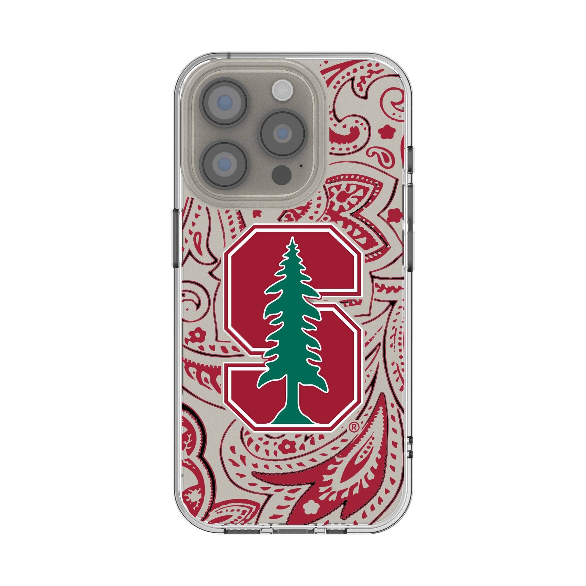 Front. Keyscaper - Stanford Cardinal iPhone Paisley Design Clear Case - 12/12 Pro - Multicolor.