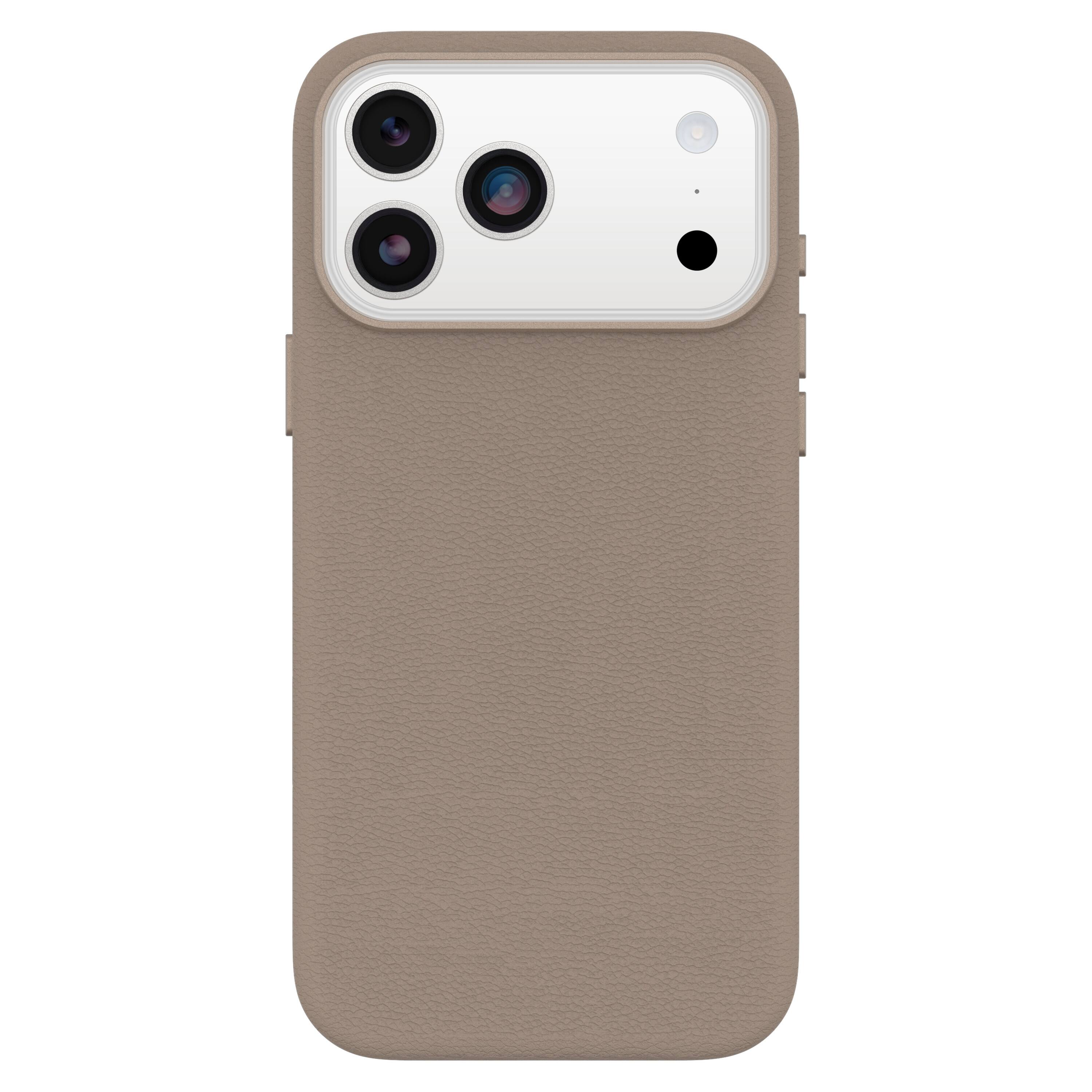 Angle. OtterBox - Symmetry Cactus Leather Series Soft Shell for Apple iPhone 17 Pro Max - Brown.