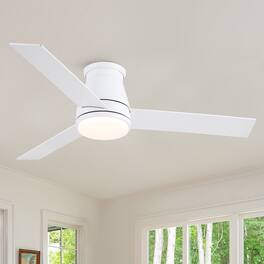 Sofucor - 48'' Ceiling Fans with Integrated LED Lights and Remote Noiseless Reversible DC for Farmhouse Patio Living Room Bedroom - White