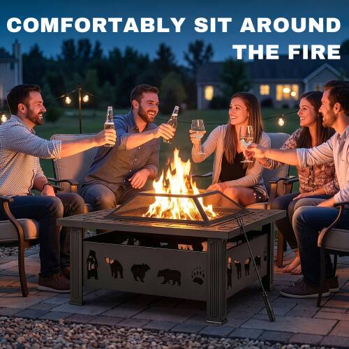 COMFORTABLY SIT AROUND THE FIRE