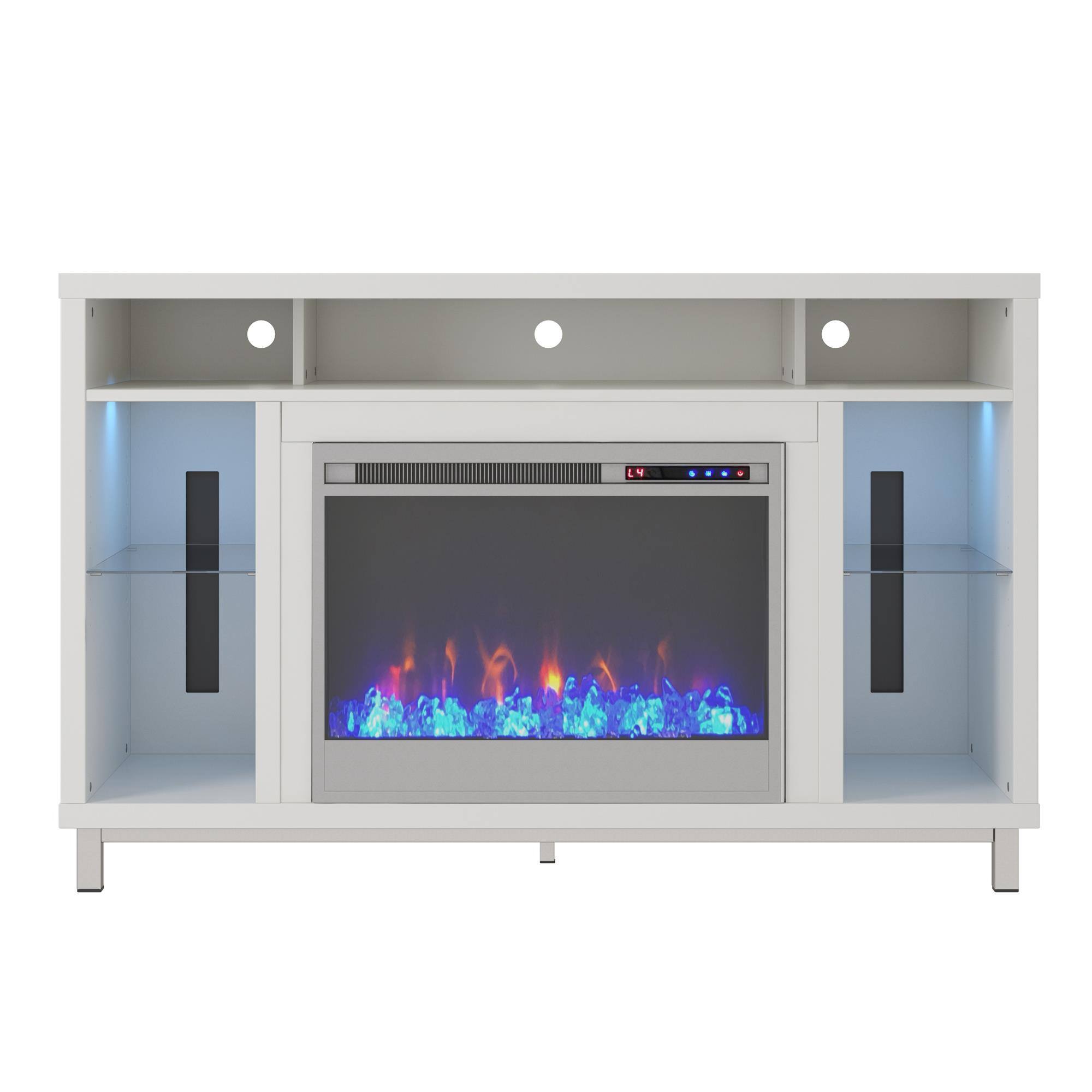 Front. Ameriwood Home - Lumina Fireplace TV Stand for TVs up to 48" - White.