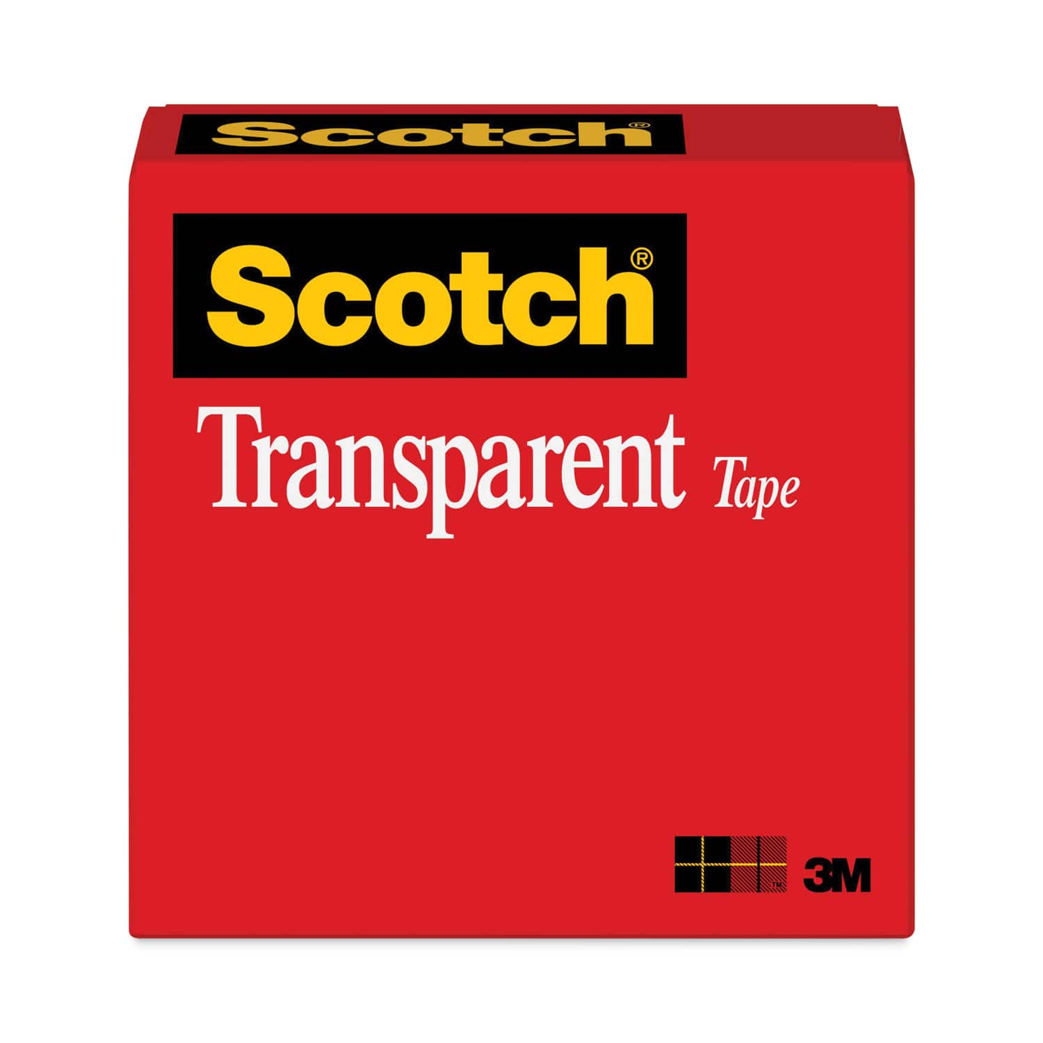 Scotch - Transparent Tape, 3Inch Core, 1Inch x 72 yds, Transparent