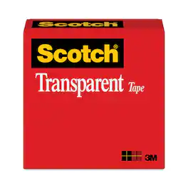 Scotch - Transparent Tape, 3Inch Core, 1Inch x 72 yds, Transparent