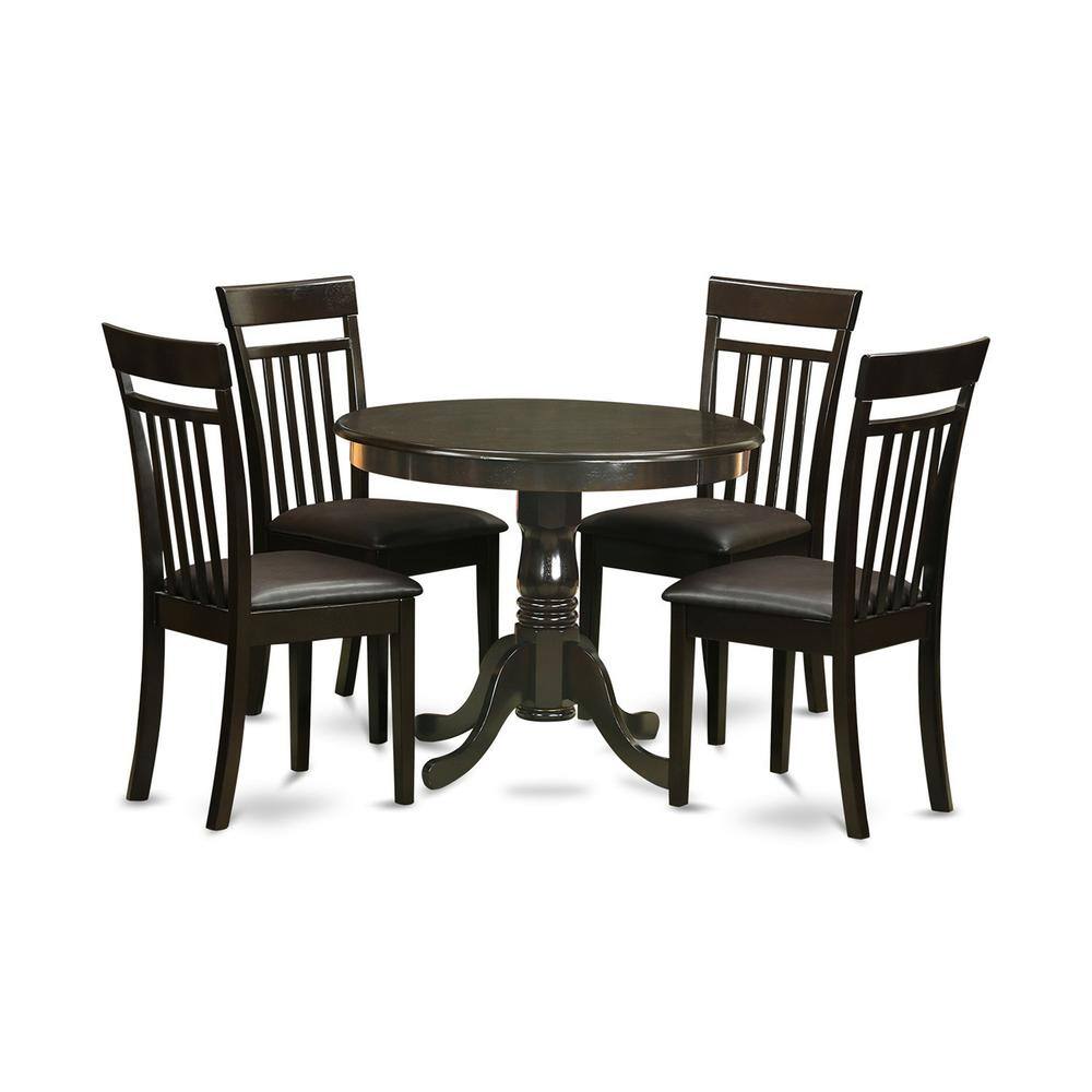 East West Furniture 5 PC small Kitchen Table and Chairs set round Table ...