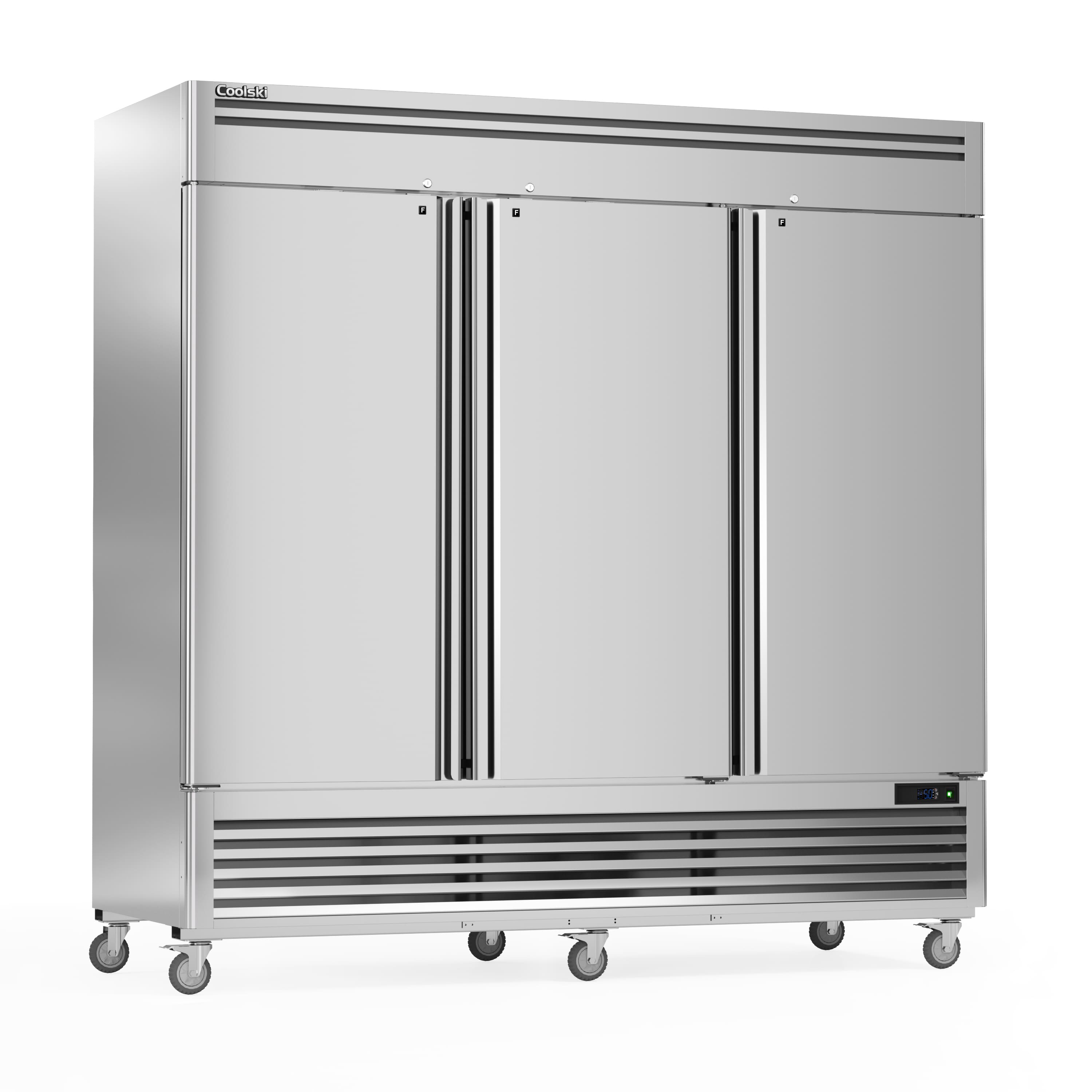 Front. Coolski - Coolski 82" W Commercial Freezer 72 Cu.ft 3 Door Reach-in Stainless Steel Commercial Freezer - Silver.