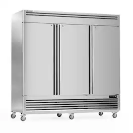 Coolski - 82" W Commercial Freezer 72 Cu.ft 3 Door Reach-in Stainless Steel Commercial Freezer - Silver