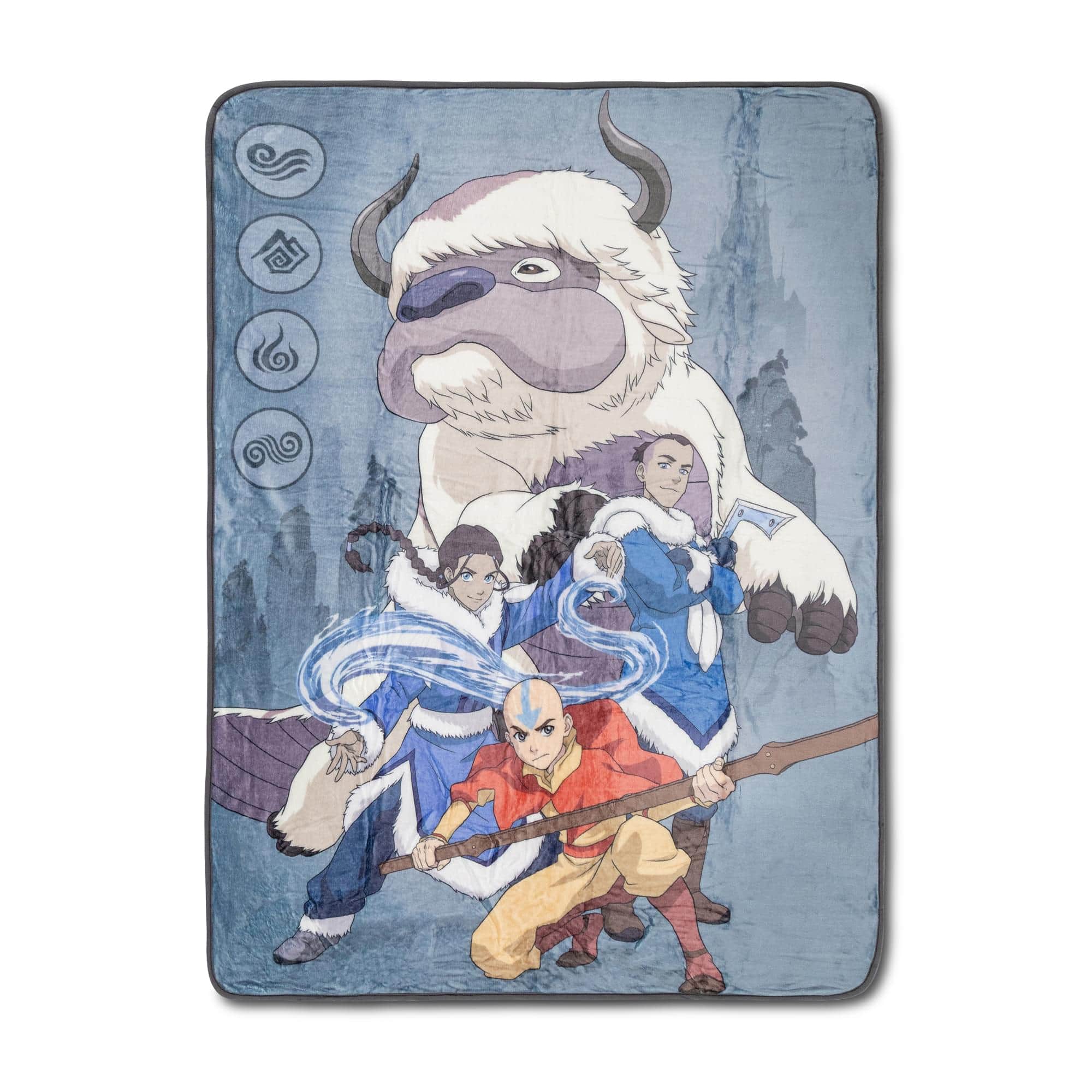 Silver Buffalo - Avatar: The Last Airbender Group Fleece Throw Blanket | 45 x 60 Inches - Blue