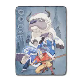 Silver Buffalo - Avatar: The Last Airbender Group Fleece Throw Blanket | 45 x 60 Inches - Blue