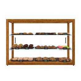 Koolmore - 42 In. Artisan Horizontal Light Wooden Bakery Display Case 8 Cu. ft. (KM-BDW-42L) - Ash wood color