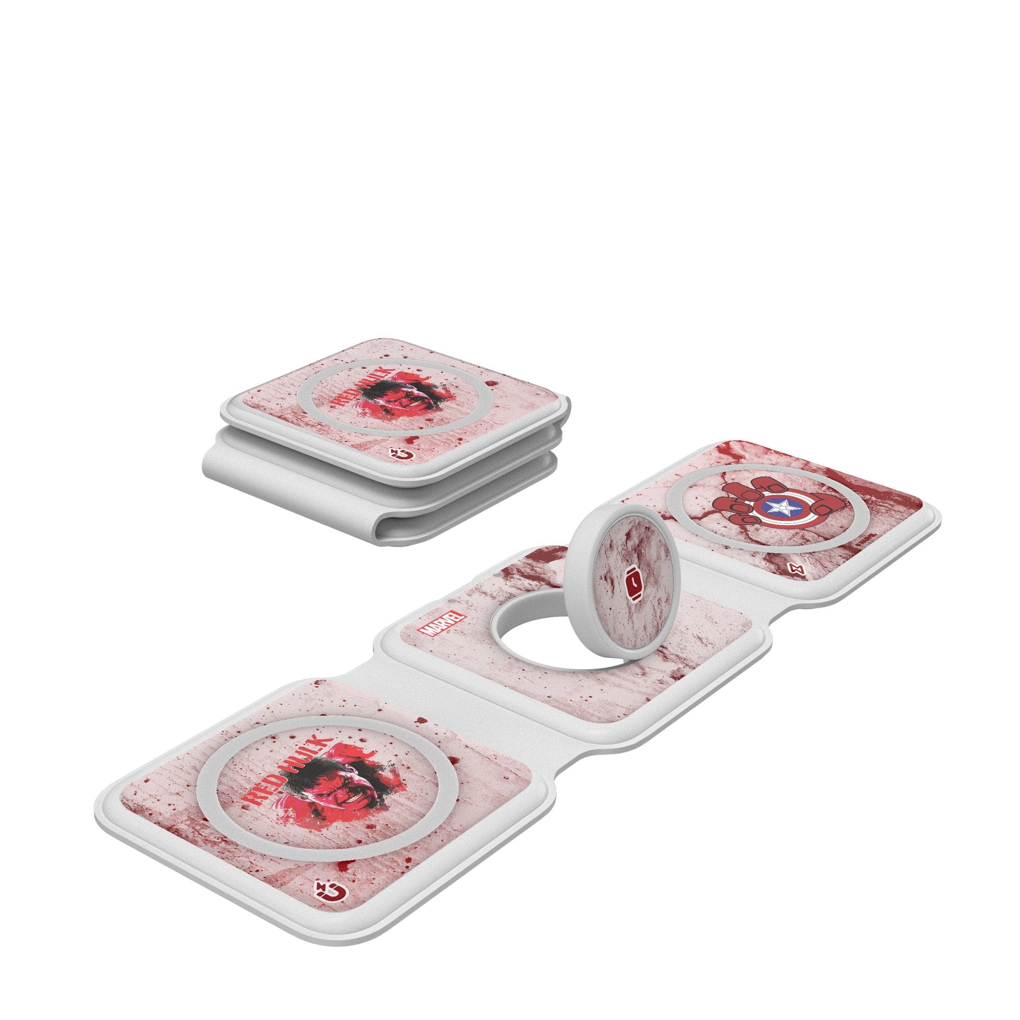 Keyscaper - Marvel Badge Foldable 3 in 1 Charger - Red Hulk