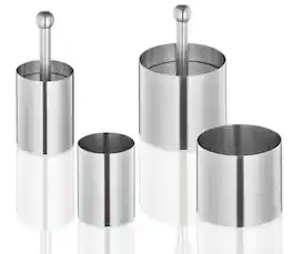 Kuchenprofi - Stainless Steel 6-Piece Food Mold Forming Rings with Tamper/Pushers - Silver