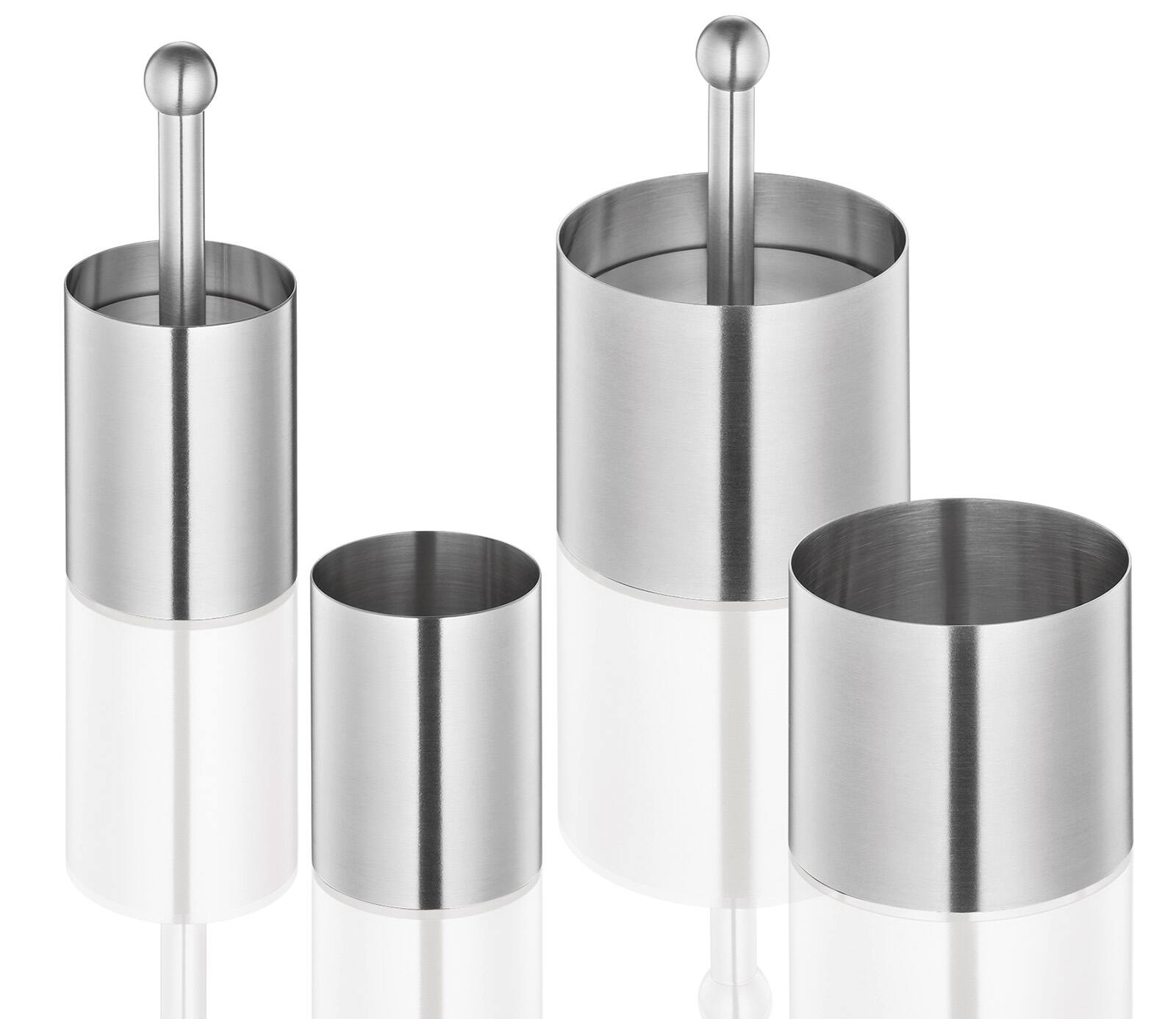 Front. Kuchenprofi - Stainless Steel 6-Piece Food Mold Forming Rings with Tamper/Pushers, Silver - Silver.