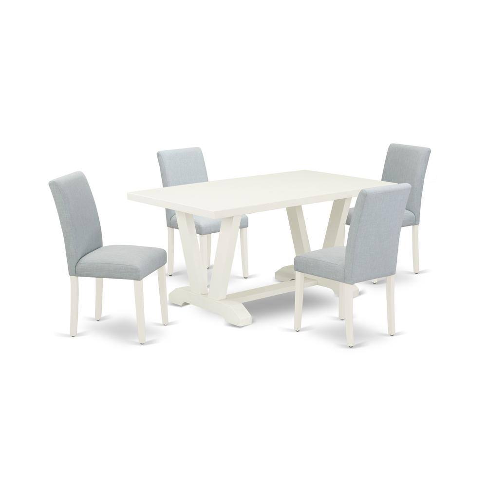 Angle. East West Furniture - East West Furniture 5-Piece Dining Set Includes 4 Dining Room Chairs with Upholstered Seat and High Back and a - Multi-Color.