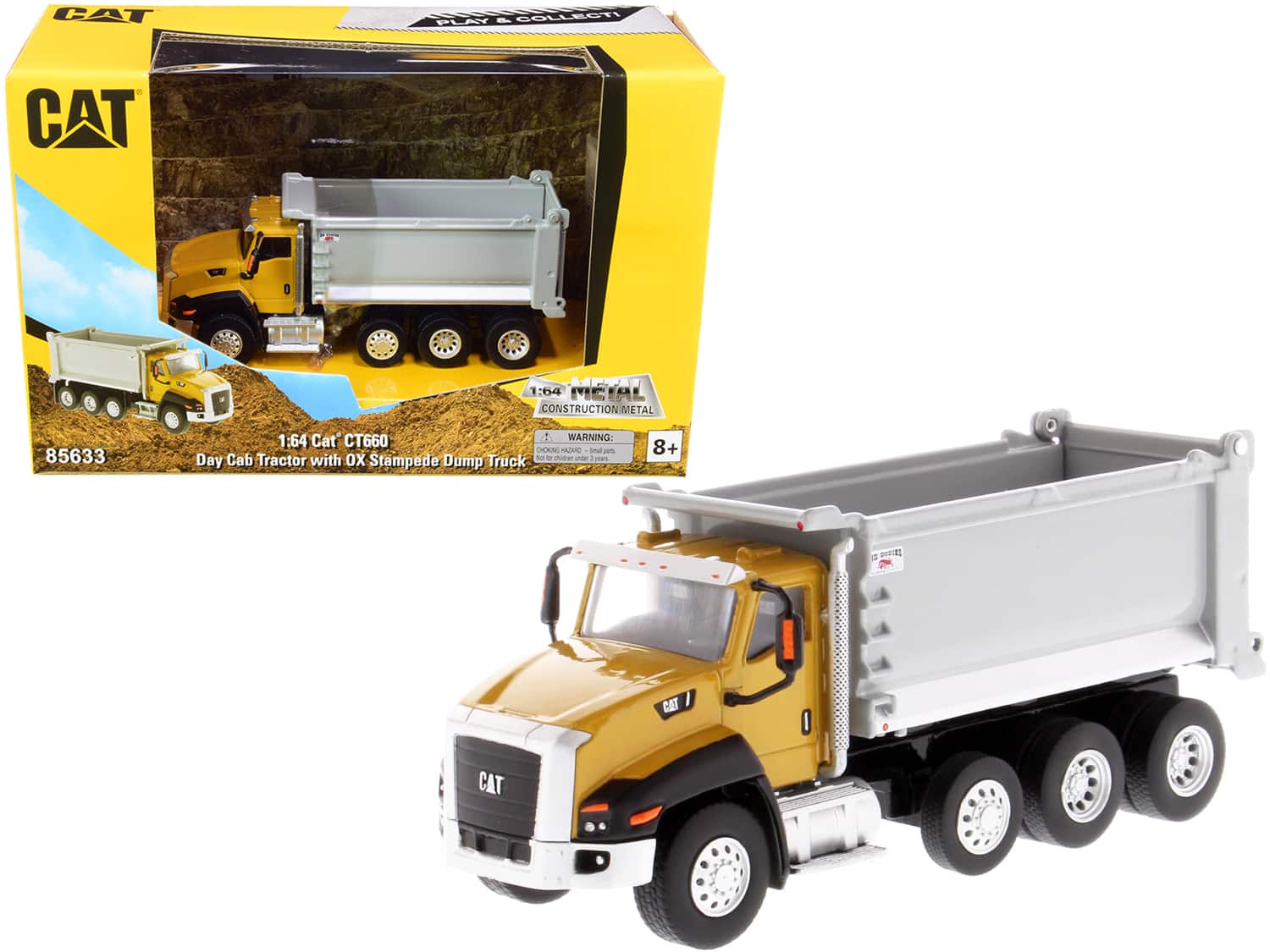"CAT Caterpillar CT660 Day Cab Tractor with OX Stampede Dump Truck ""Play & Collect!"" Series 1/64 Model by Diecast Masters" price history on PriceWatchPro