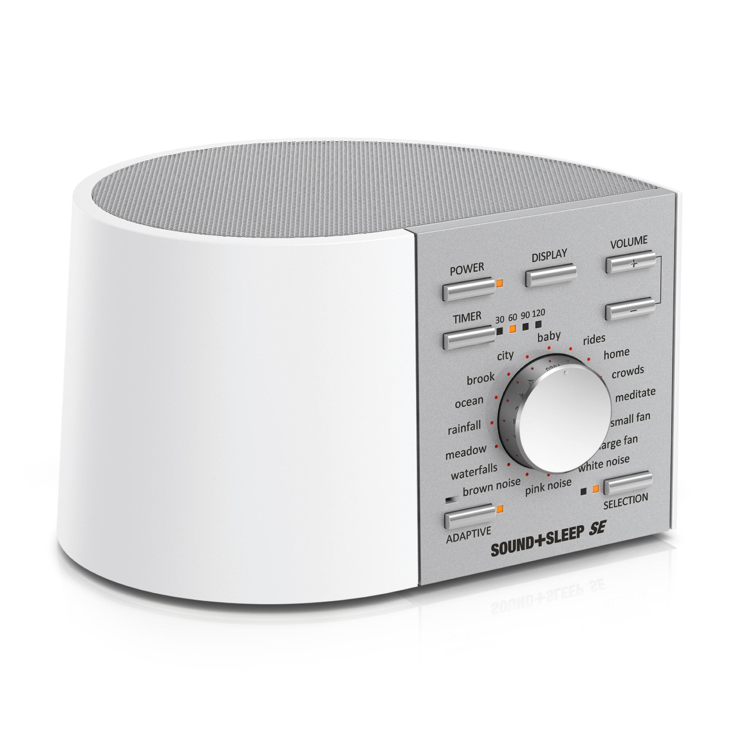 ASTI - Sound + Sleep SE Noise Machine - Non-Looping Environmental/Nature Sounds - With Sleep Timer & Headphone Jack - White/Gray