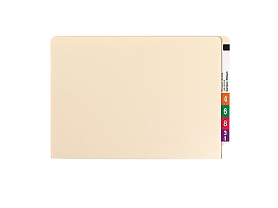 Alt View 2. Smead - End Tab Classification Folders, Shelf-Master Reinforced Straight-Cut Tab, Letter Size, Manila, 50/Box - Manila.