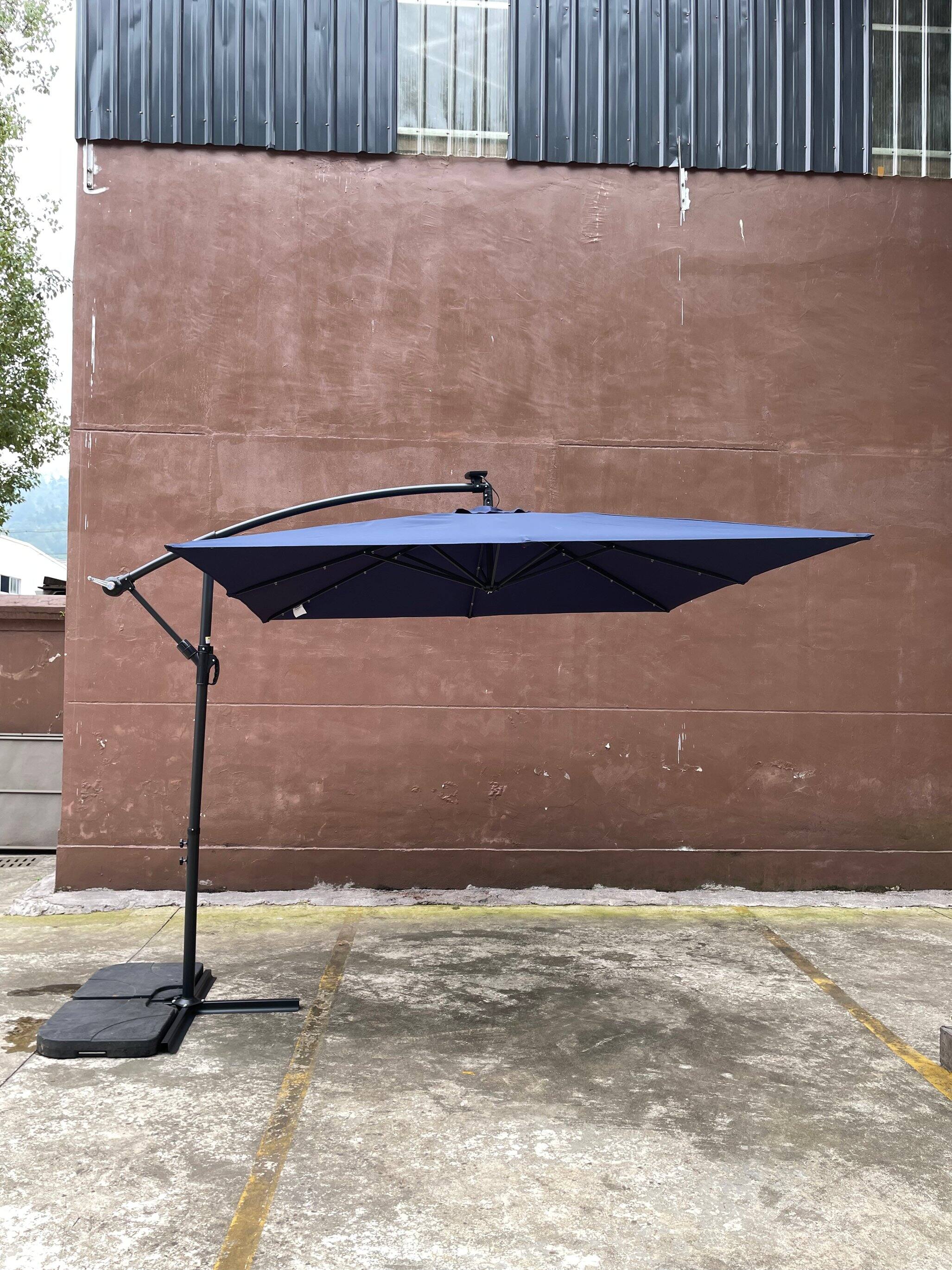 Alt View 6. Loheer - Loheer Square Solar Patio Umbrella LED Lighted Sun Shade Waterproof Market Umbrella with Crank and Cross Base.