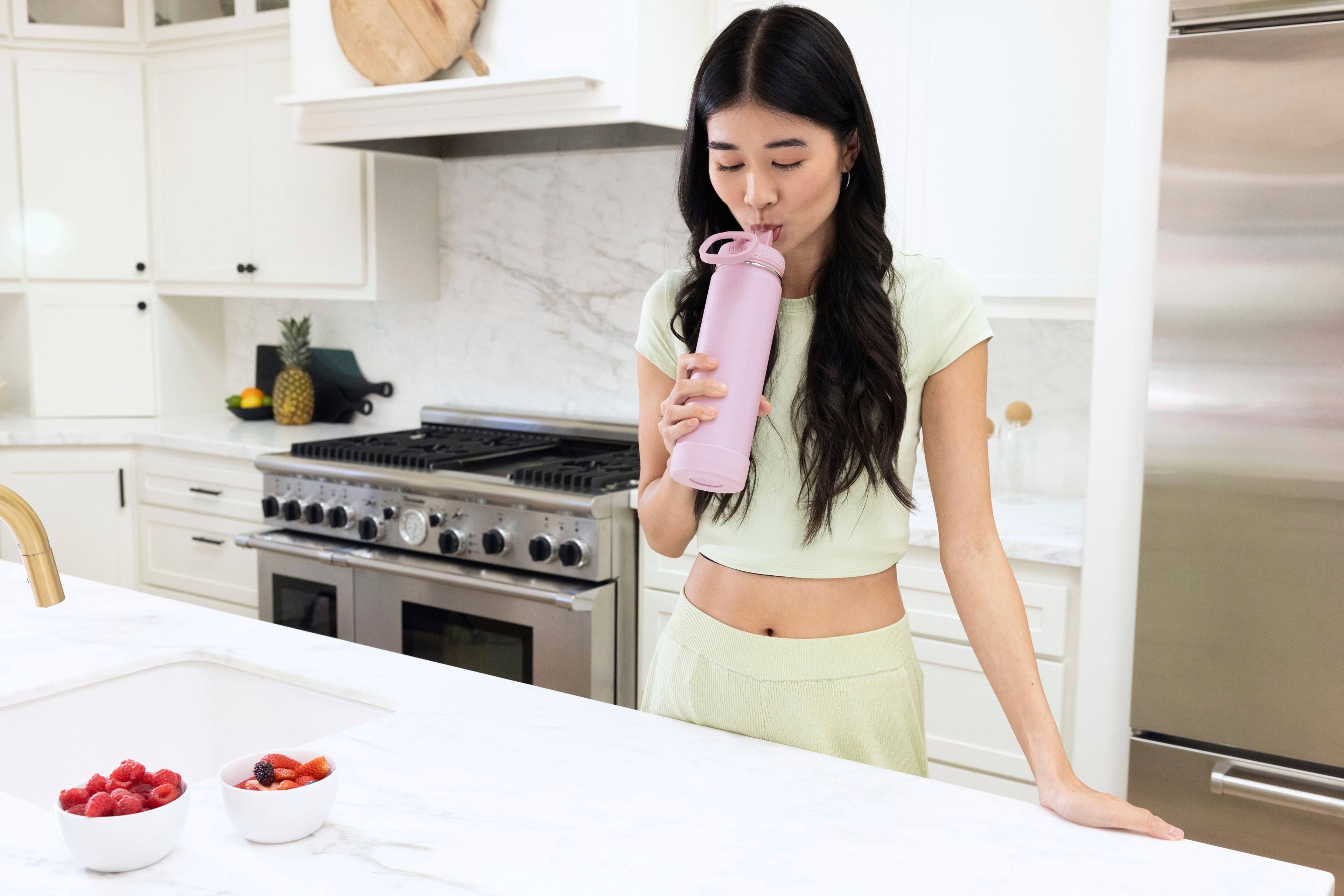 Alt View 13. Takeya - Actives 22-oz. Water Bottle with Straw Lid - Blush.