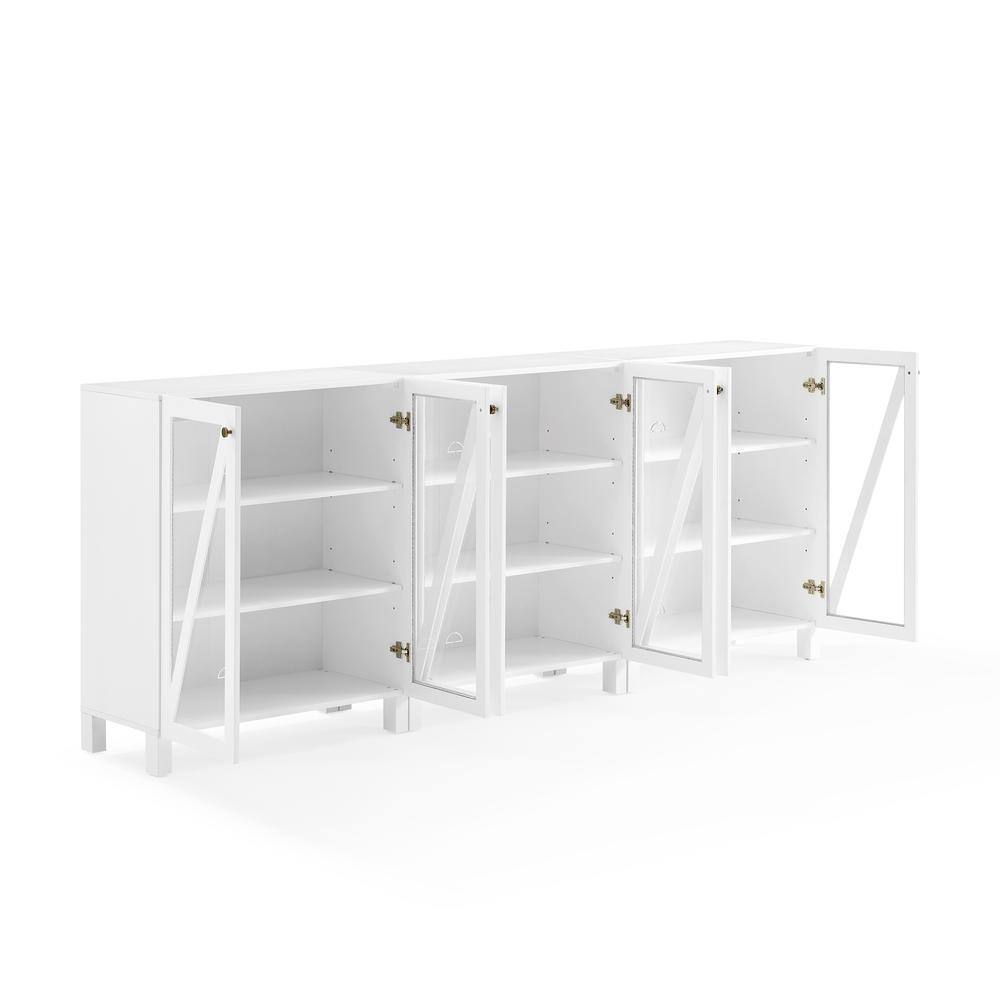 Alt View 2. Crosley Furniture - Cassai 3-Piece Media Sideboard Cabinet Set - 3 Storage Pantries - White.