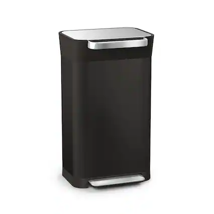 Front. Joseph Joseph - Titan 30-liter Trash Compactor with Integrated Odor Control - Black.