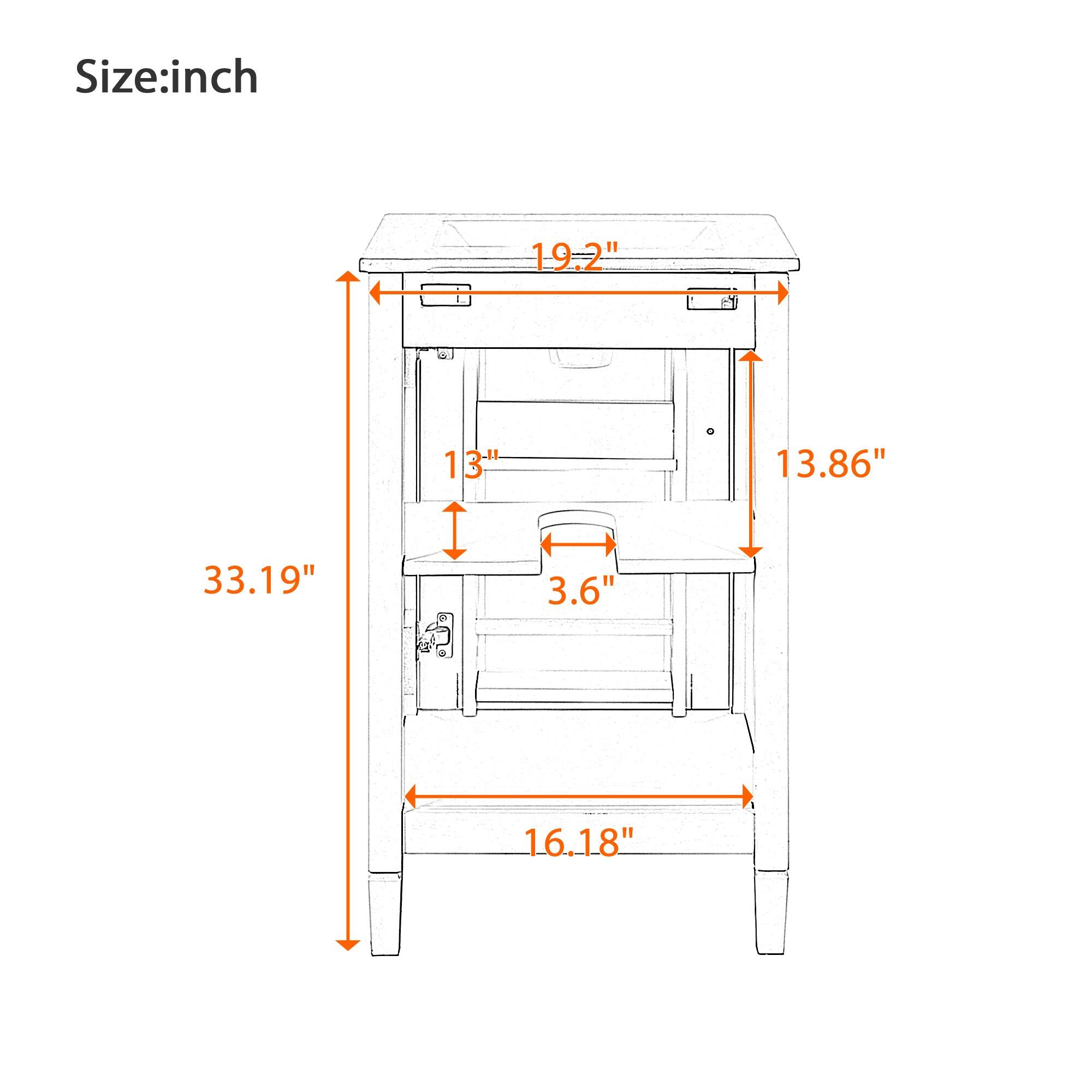 Size: inch

- 19.2"
- 13"
- 13.86"
- 33.19"
- 3.6"
- 16.18"