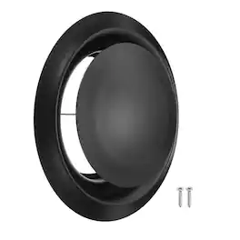 Unique Bargains - 1Set 8" Round Ceiling Diffuser, 304 Stainless Steel Adjustable Wall Air Vent Diffuser Duct Cover Exhaust Supply - Black