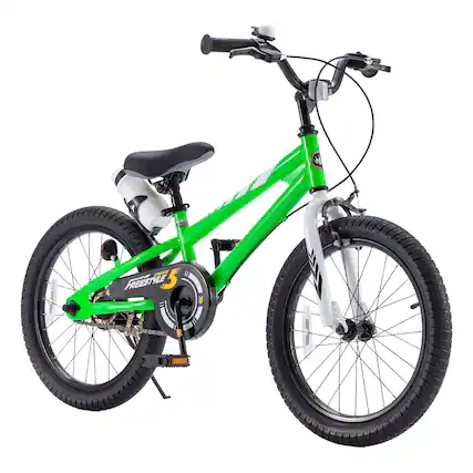 Front. RoyalBaby - RoyalBaby Freestyle Outdoor Kid's Sporty Bicycle with Kickstand, 18 Inch, Green - Green.