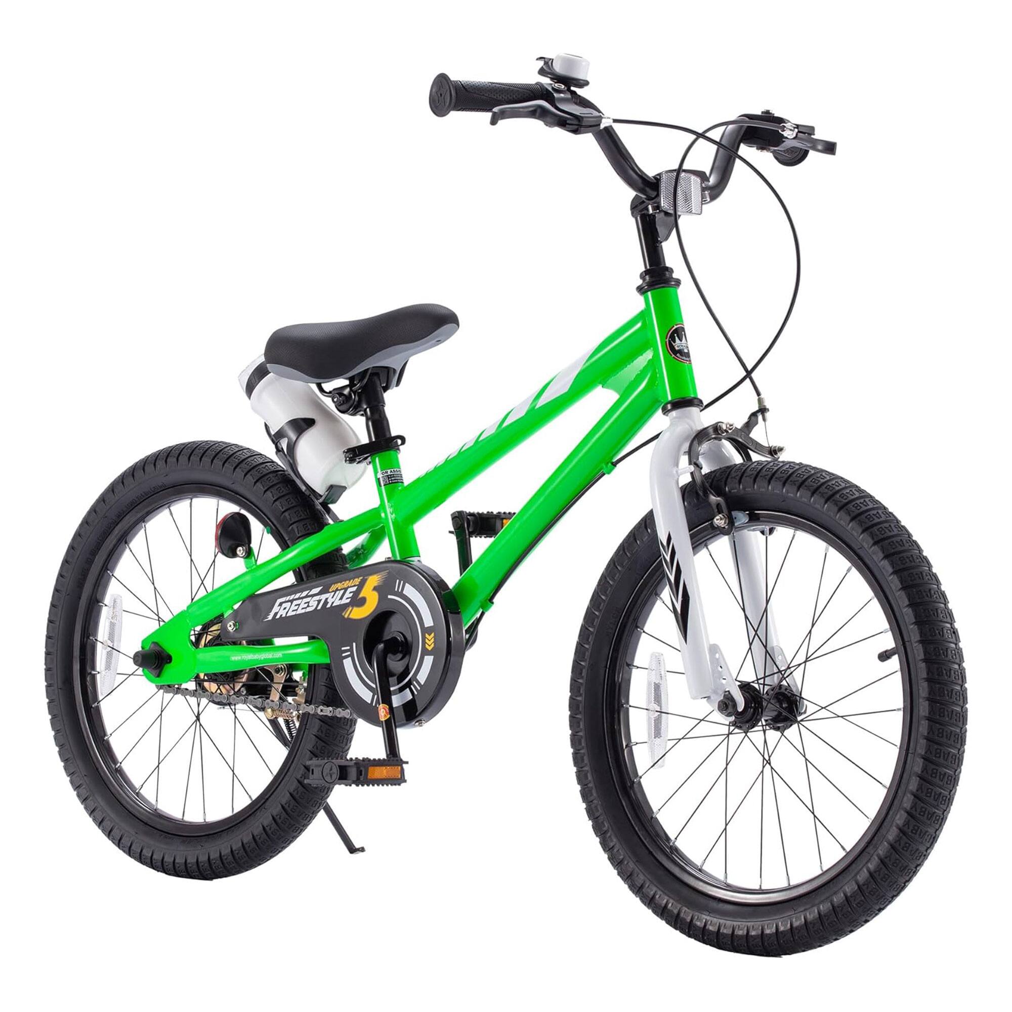 Front. RoyalBaby - RoyalBaby Freestyle Outdoor Kid's Sporty Bicycle with Kickstand, 18 Inch, Green - Green.