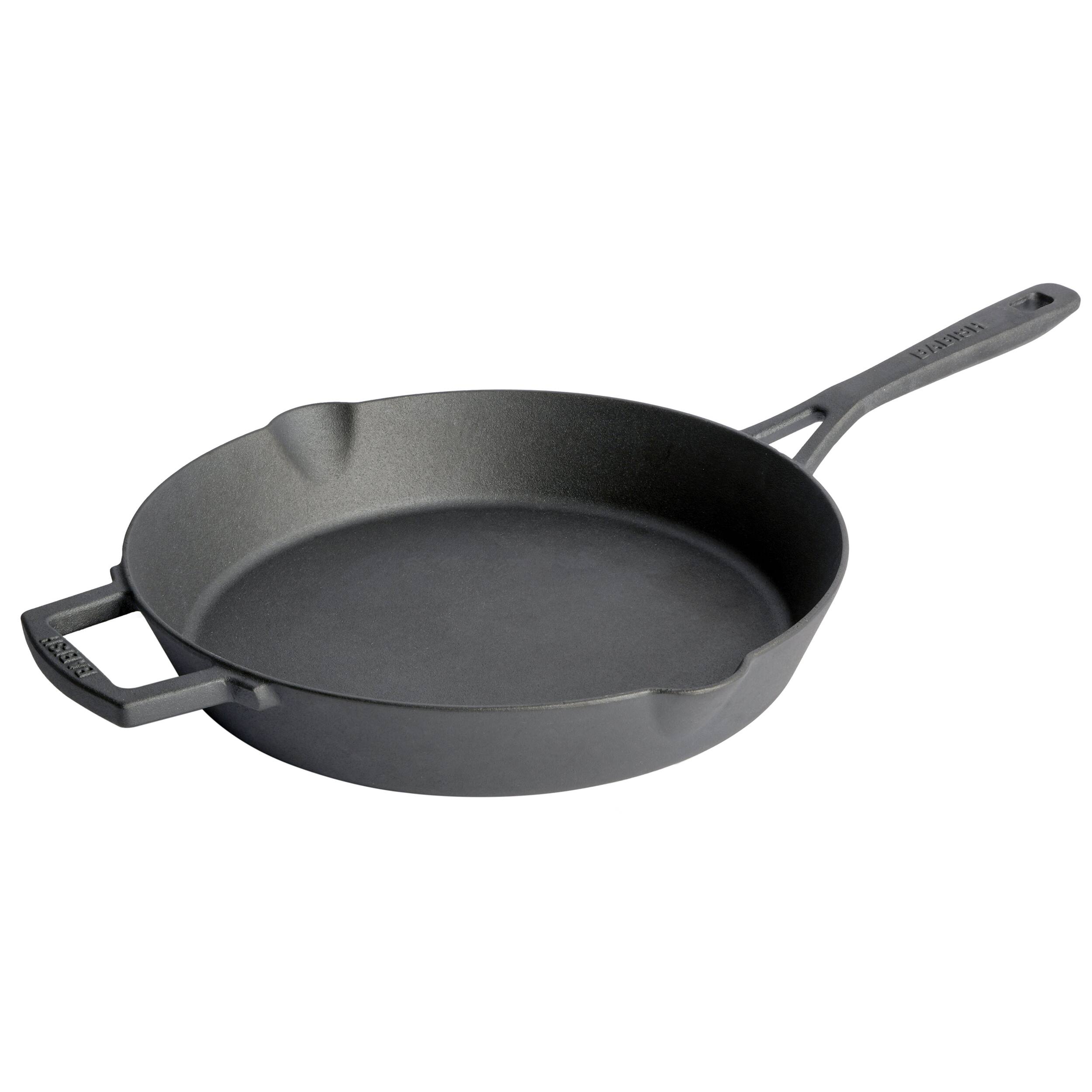 Front. Gibson - Babish 12 Inch Pre-Seasoned Cast Iron Skillet in Black - Black.