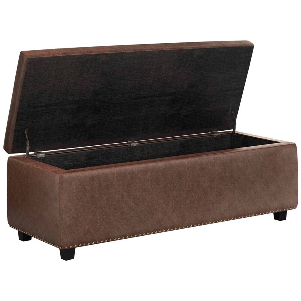 Alt View 15. Simpli Home - Hamilton Storage Ottoman - Distressed Umber Brown.