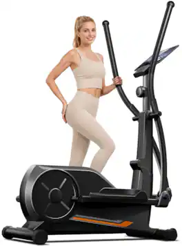 ROBORE - ET30 Elliptical Trainer Machine for Home Office-12" Stride, Heart Rate, 16 Levels Magnetic Drive, Cardio Machine, 350lbs - Black