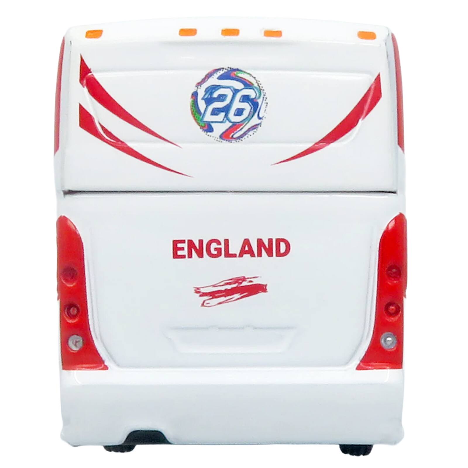 Alt View 4. Iconic Replicas - MCI D4520 Coach Bus "England National Football Team" White with Graphics 1/87 (HO) Diecast Model by Iconic Replicas.